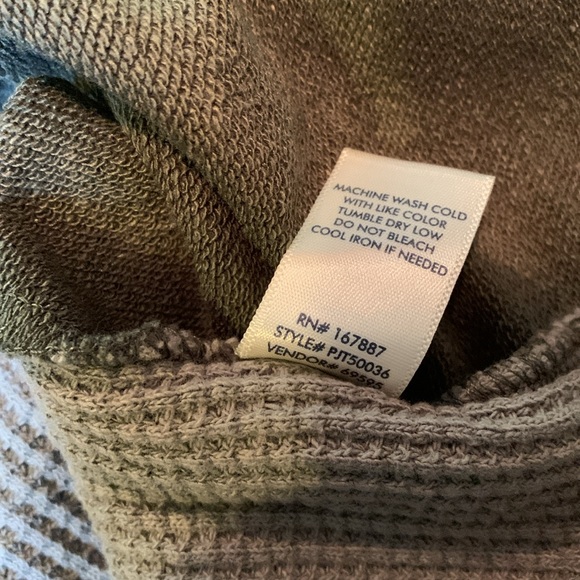 BKE Buckle Waffle Knit Lace Up Thermal Pullover, Olive Army Green, Women’s Large - Picture 13 of 16